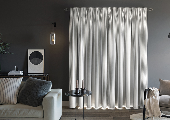 Lace Stripes, Jet - Made to Measure Curtains - Image 7
